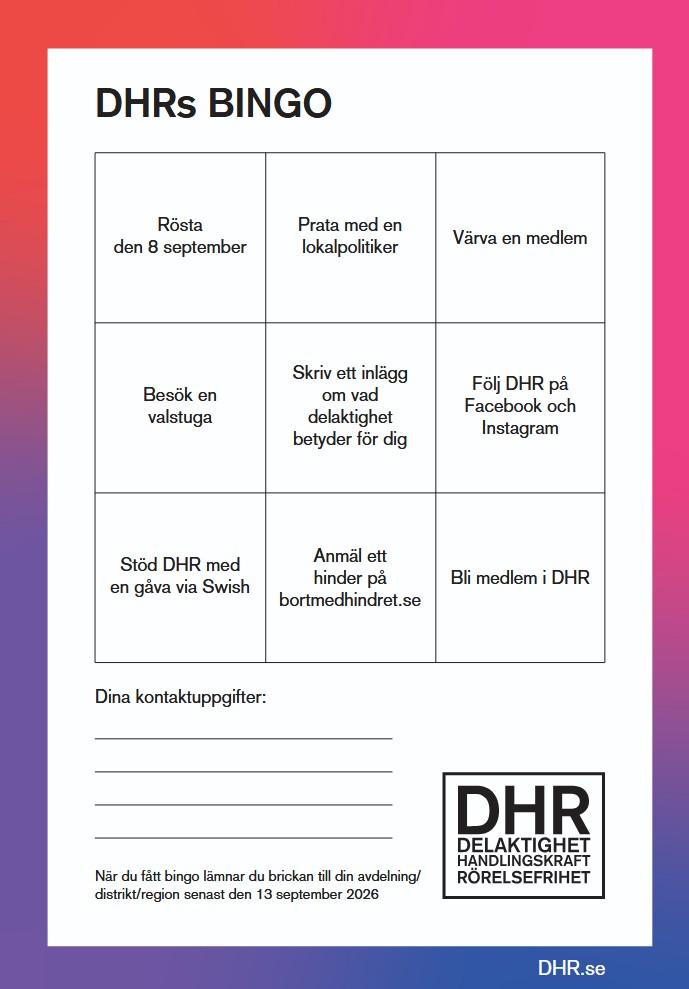 DHR’s Bingo